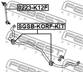 Втулка стабилизатора передняя SSANGYONG KORANDO 02-13, NEW ACTYON 10-13 (компл-2 SGSB-KORF-KIT FEBEST