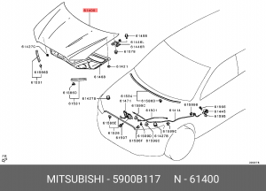 5900B117 КАПОТ 5900B117 MITSUBISHI