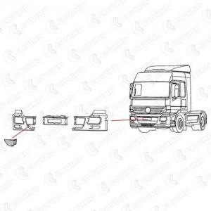 Накладка бампера  прав. MB Actros MP2 943126 COVIND