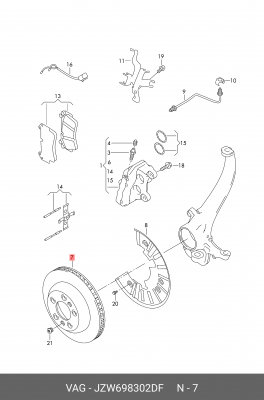 к-кт диски и колодки!\ VW Touareg JZW 698 302 DF VAG