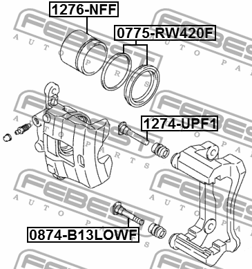 Ремкомплект суппорта тормозного переднего (на одну сторону) 0775-RW420F FEBEST
