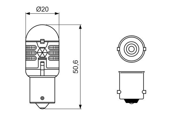 Лампа светодиодная 12V P21W BA15S 6000K блистер (2шт.) Retrofit BOSCH 1 987 301 517 BOSCH