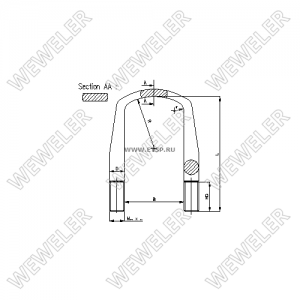 стремянка! 130xM22x2.5x258-U плоская сверху\ BPW B179M22B008 WEWELER