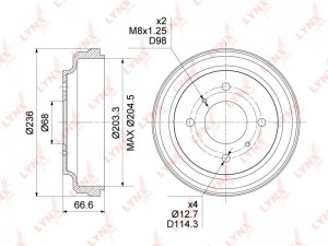 Барабан тормозной (203x43) BM-1114 LYNXAUTO