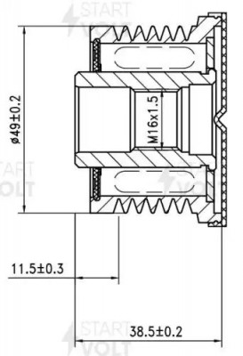 Шкив с обгонной муфтой генер. для а/м Renault Fluence (09-) 2.0i/Master (98-) 2. SGP 0908 START VOLT