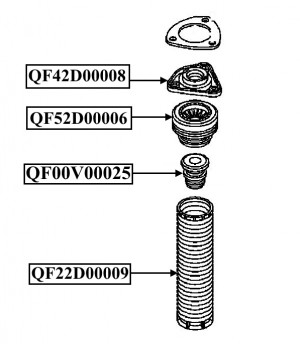 подшипник опоры аморт.!\ Ford Focus, Mazda 3, Volvo S40 04> QF52D00006 QUATTRO FRENI