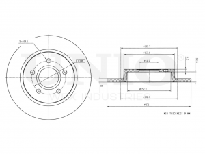 Диск тормозной задний BRD-20028 UNIO