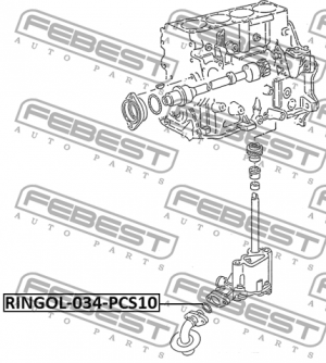 Кольцо уплотнительное маслозаборника двигателя PCS 10 RINGOL-034-PCS10 FEBEST