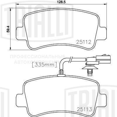 Колодки торм. Renault Master III (10-) диск. зад. (в компл. с 2 датчиками) (PF 0 PF 0973 TRIALLI