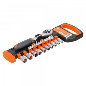 Набор головок 1/4" (12 предметов) "AIRLINE" (с трещоткой 72Т, 4-13 мм, удлинител ATAP053 AIRLINE