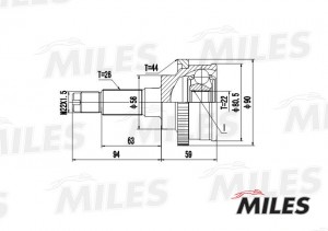 ШРУС наружный MAZDA 323 1.5 94-98 (с ABS) (GKN 303326) GA20218 GA20218 MILES