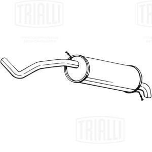 Глушитель Skoda Fabia (01-)/VW Polo (01-) 1.4i осн. (алюм. сталь) (EMM 1811) EMM 1811 TRIALLI