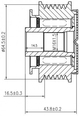 Шкив с обгонной муфтой генер. для а/м VAG A6 (04-) 2.4i/2.8FSi/3.2FSi (SGP 1828) SGP 1828 START VOLT