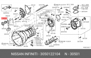 Втулка 30501-22104 30501-22104 NISSAN