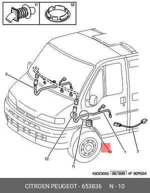 6538 36 Гофра.ПРОВОДКИ ДВЕРИ БАГАЖНИКА 6538.36 CITROEN PEUGEOT