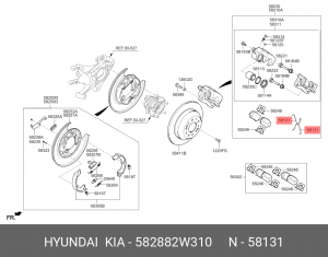 пружина тормозных колодок!\ Hyundai 582882W310 HYUNDAI