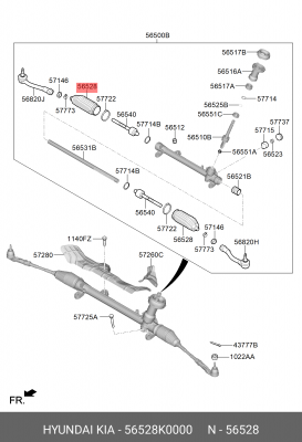 ПЫЛЬНИК РЕЕЧНОГО РУЛЕВОГО МЕХАНИЗМА 56528-K0000 56528K0000 HYUNDAI KIA