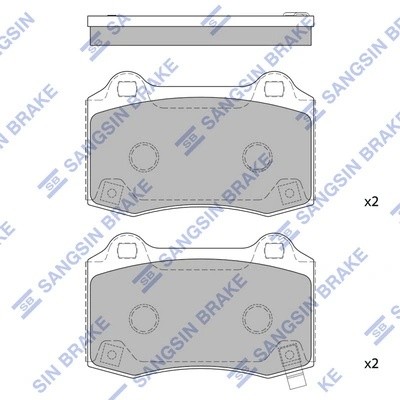 Колодки тормозные HYUNDAI Santa Fe (CM) KIA Sorento (XM) (09-) (2.2 D) задние (4 SP1587 SANGSIN