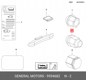 Гайка крепления колеса GENERAL MOTORS 9594682 9594682 GENERAL MOTORS