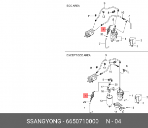 Насос топливный SSANGYONG Actyon (06-),Kyron (05-),Rexton (03-) (D20/27) ручной  6650710000 SSANG YONG