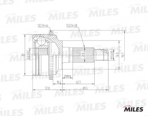 ШРУС наружный MAZDA 6 1.8-2.3 02- (с ABS) (GKN 304312) GA20223 GA20223 MILES