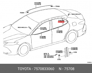 МОЛДИНГ 7570833060 75708-33060 75708-33060 TOYOTA