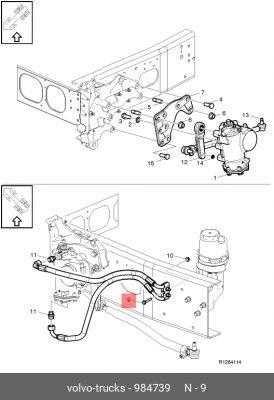 болт !фланцевый M8X1.25X50\VOLVO 984739 VOLVO