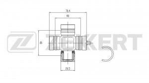 КРЕСТОВИНА КАРДАННОГО ВАЛА 26 53X70 40 / FORD RANGER 99- KIA SORENTO 02- SPORT Z KG-1044 ZEKKERT