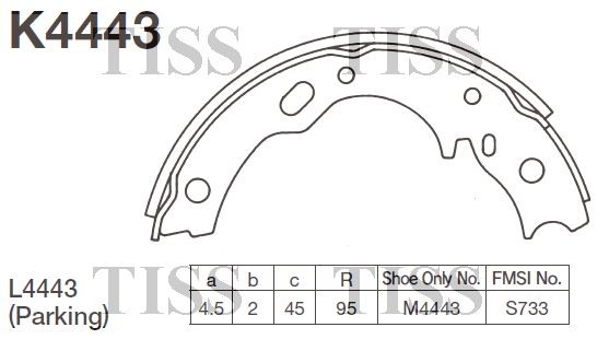 Колодки тормозные барабанные Toyota Dina, Mitsubishi Center 4.0D,5.2D 06- K4443 K4443 MK KASHIYAMA