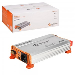 Инвертор 12В-220В, 750 Вт чистый синус (API-750-09) API75009 AIRLINE