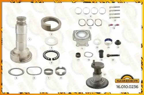 Аналог 15517. РМК суппорта MERITOR D3 Полный комплект, задний левый, 26 зуб 160100236 SONDER