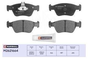 Торм. колодки дисковые передн. MB C-Class W202 95-  E-Class W210 95-  CLK W208 9 M2621664 MARSHALL