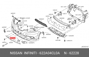 заглушка бампера!\ Nissan X-Trail 13> 622A0-4CL0A NISSAN