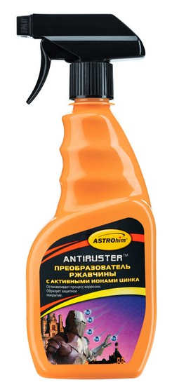 Преобразователь ржавчины с активными ионами цинка 500мл триггер Antirusret ASTRO AC470 ASTROHIM