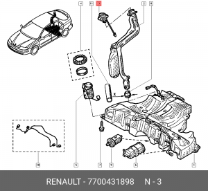 Крышка бака топливного RENAULT Logan,Sandero,Duster ЛАДА Largus OE 7700431898 RENAULT