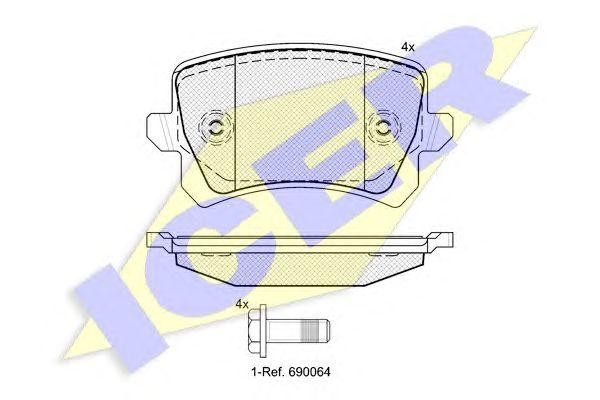 181857 колодки дисковые задние!\ VW Tiguan 1.4TFSi/2.0TDi/2.0TFSi 07> 181857 ICER