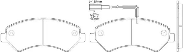 Колодки тормозные передние (CITROEN JUMPER/FIAT DUCATO/PEUGEOT BOXER 06- (250) R BP41516W SB NAGAMOCHI
