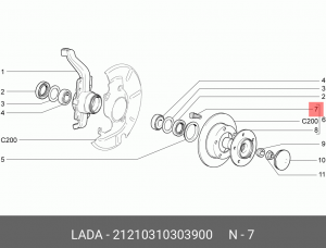 болт крепления переднего колеса!\ Lada 2121 21210310303900 LADA VAZ