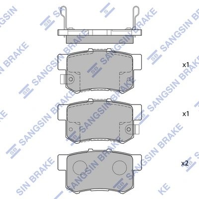 Колодки тормозные дисковые Honda CR-V 2.2 CTDi 05-06/Accord VII 2.4 08 SP1076R SP1076R SANGSIN