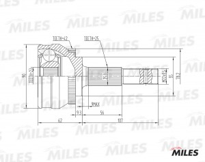 ШРУС наружный NISSAN SUNNY 1.6-2.0 90-95 (с ABS) (GKN 303336) GA20336 GA20336 MILES