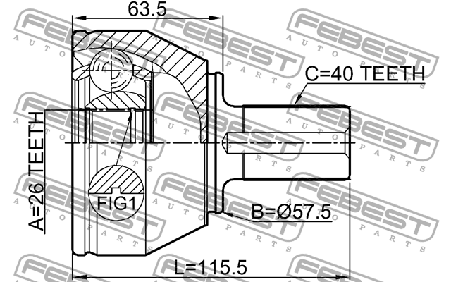 ШРУС внешний FORD MONDEO IV 2110-CA223 2110-CA223 FEBEST