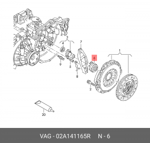 подшипник выжимной сцепления!\ Audi, VW, Seat 02A 141 165 R VAG