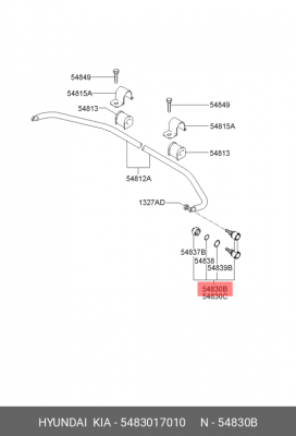 Стойка стабилизатора HYUNDAI Accent (99-),Matrix переднего левая OE 5483017010 HYUNDAI KIA