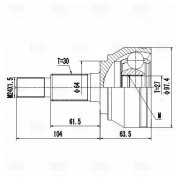 ШРУС VW Touareg (02-) (наруж. перед.) (GO 1825) GO1825 TRIALLI