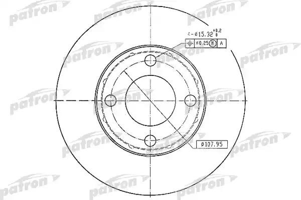 Диск тормозной AUDI 100 (77-) передний (1шт.) PATRON PBD1530 PATRON