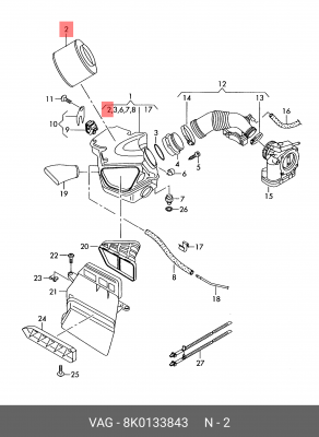 Фильтр воздушный 8K0133843 8K0 133 843 VAG