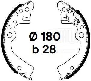 Колодки торм. Nissan Micra (03-) барабан. 180x28 (GF 4728) GF 4728 TRIALLI