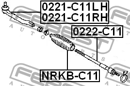 Наконечник рулевой левый NISSAN TIIDA 0221-C11LH 0221-C11LH FEBEST