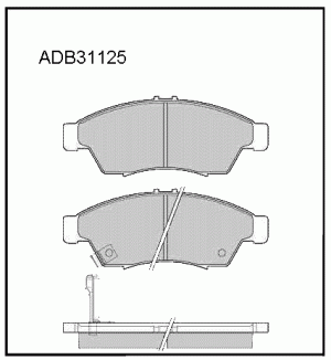 Колодки тормозные дисковые передние, комплект ADB31125 ADB31125 ALLIED NIPPON