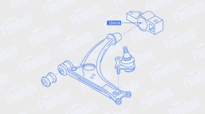 Сайлентблок рычага передней подвески, задний Fabia 99-18 Passat 05-18 Polo 02-09 SB808 FINWHALE